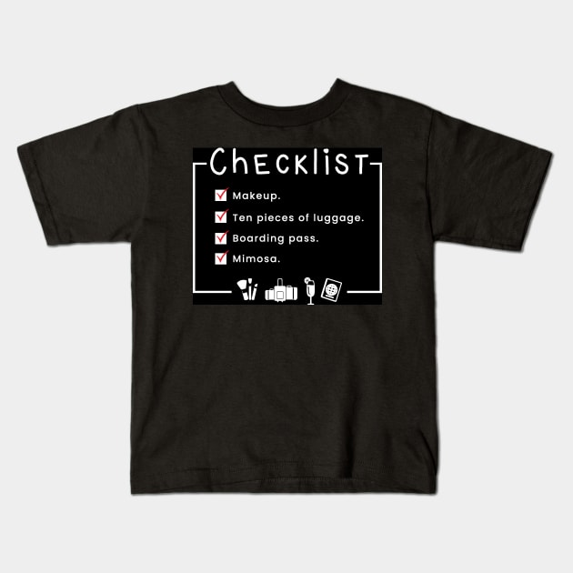 Checklist Kids T-Shirt by Travels in my Lifetime